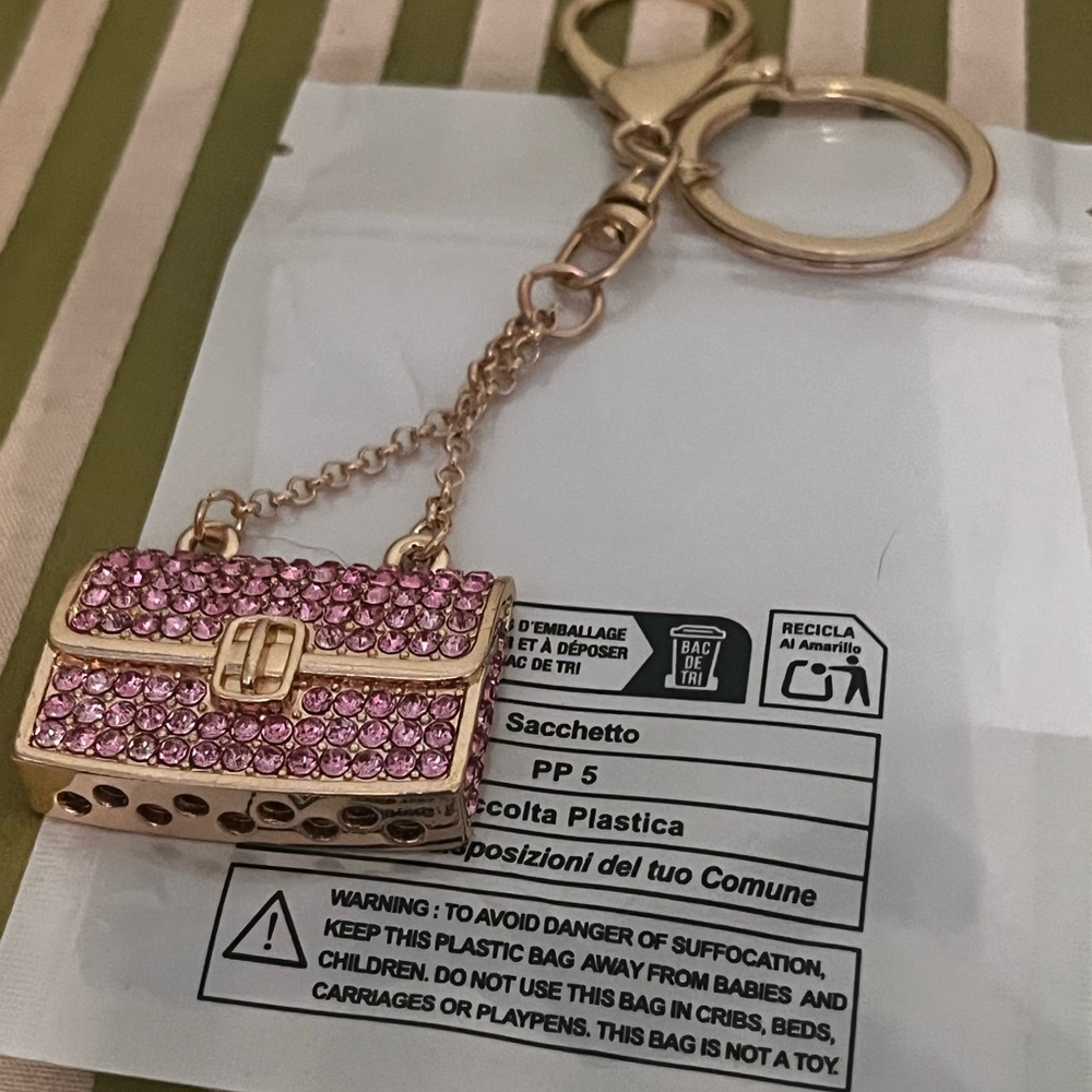 Pink Crystal Handbag Bag Charm